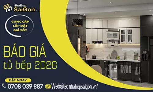 Báo Giá Tủ Bếp Mới Nhất 2026 – Cập Nhật Chi Tiết Theo Chất Liệu Và Kích Thước