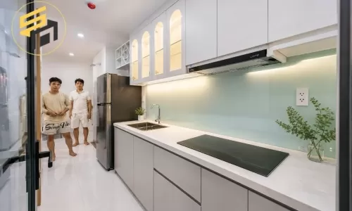 Dự án nội thất căn hộ hiện đại ván mdf chống ẩm ba thanh