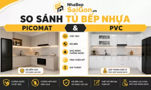 So Sánh Tủ Bếp Nhựa Picomat Và PVC: Nên Chọn Loại Nào Tốt Nhất 2026?