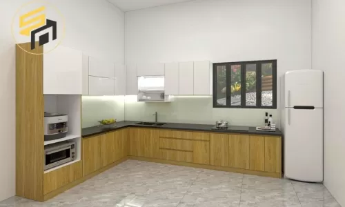 Bàn Giao Tủ Bếp Module 3 Lớp Cánh Laminate Cho Anh Phú
