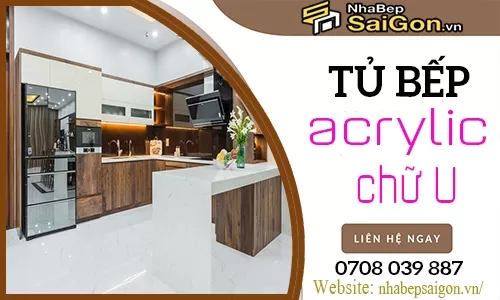 Tủ Bếp Acrylic Chữ U – Giải Pháp Thiết Kế Sang Trọng, Tối Ưu Không Gian Bếp Lớn
