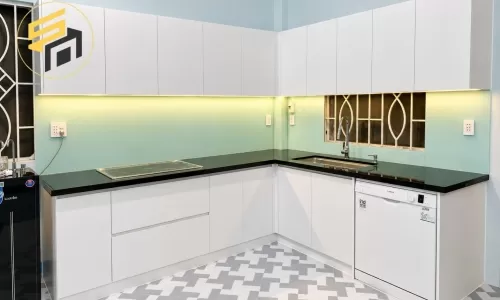 Dự Án Tủ Bếp Nhựa Acrylic Chữ L Tại Nhà Chị Minh Hóc Môn