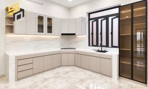Dự Án Tủ Bếp Nhựa PVC Cánh Acrylic Đẹp Của Anh Minh Tại Long An