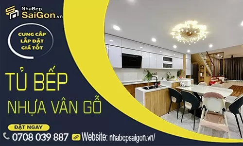 Tủ Bếp Nhựa Đặc Vân Gỗ – Giải Pháp Nội Thất Bếp Đẹp Tự Nhiên, Bền Bỉ Theo Thời Gian