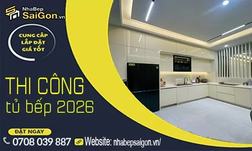 Xưởng thi công tủ bếp trọn gói tại TP.HCM – Giải pháp hoàn thiện không gian bếp từ A–Z