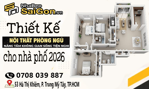 Mẫu Nội Thất Phòng Ngủ Nhà Phố Đẹp Tiện Nghi Hiện Đại 2026