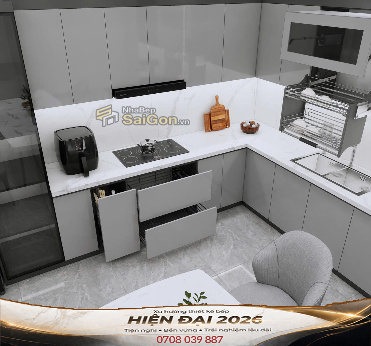 Thiết Kế Tủ Bếp Hóc Môn