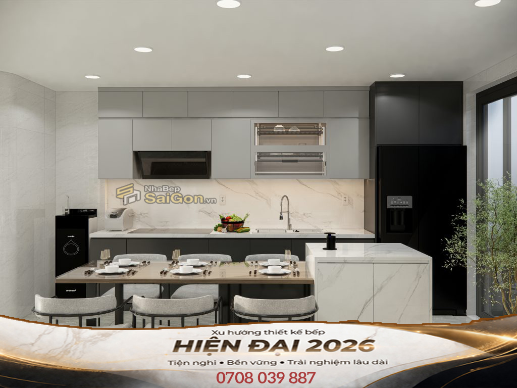 Mẫu Tủ Bếp Đẹp 2026