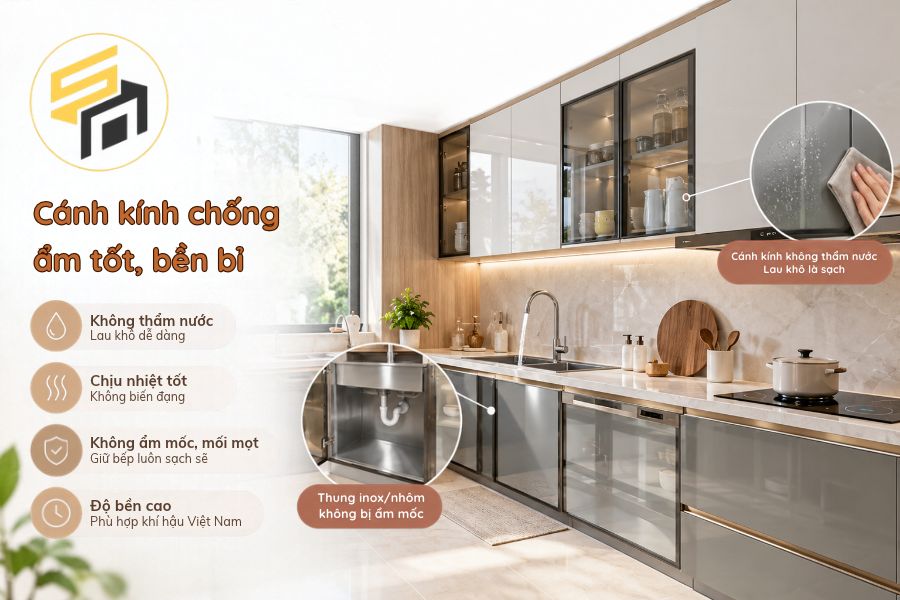 Khả năng chống ẩm và độ bền trong môi trường bếp