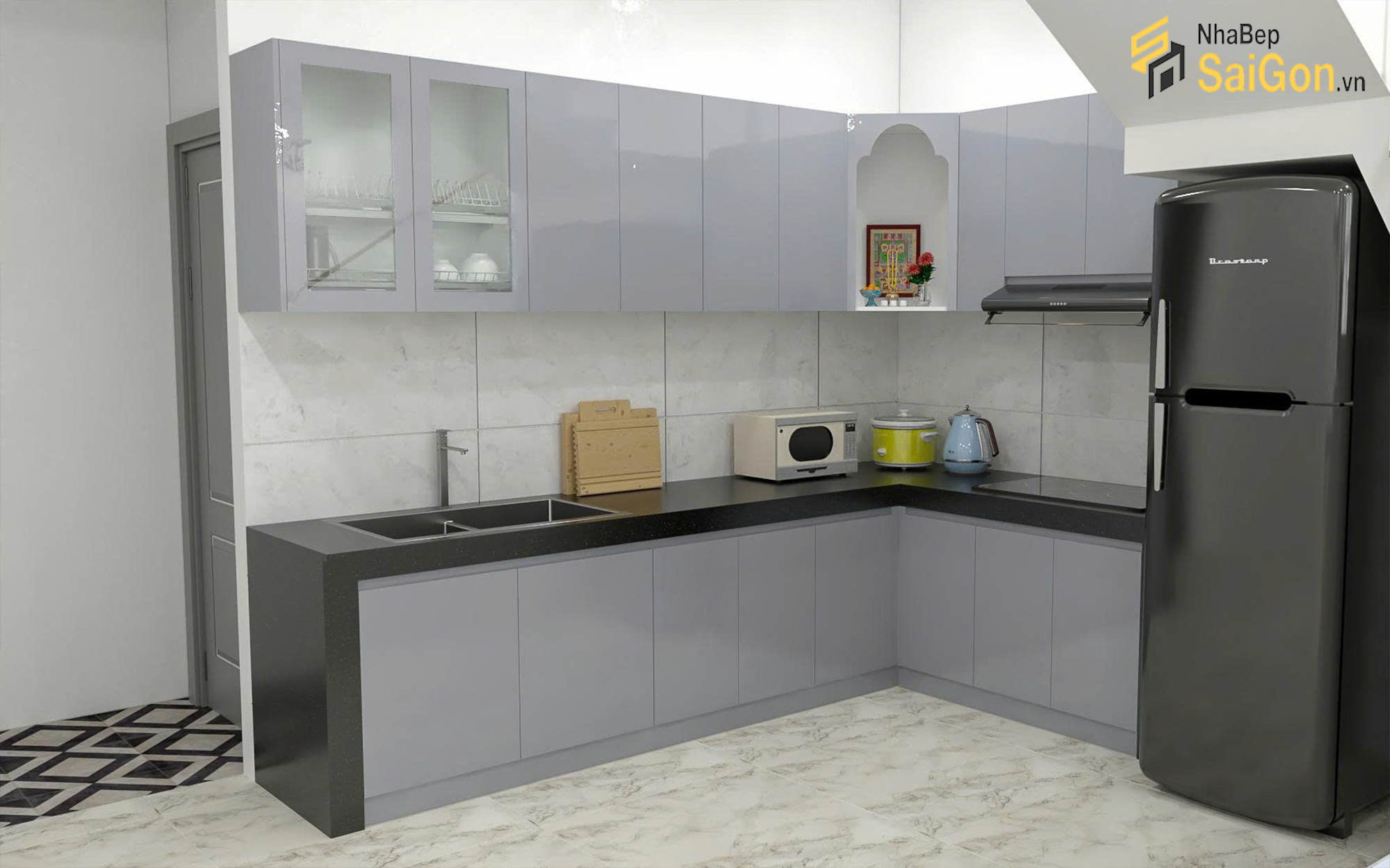 Bàn Giao Tủ Bếp Đan Bê Tông