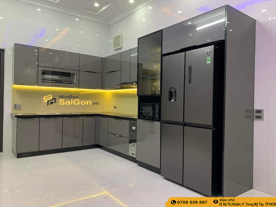 Tủ Bếp Inox Cánh Acrylic