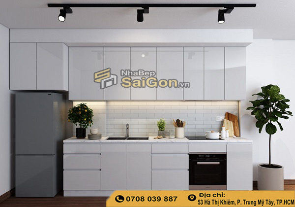 Mẫu Tủ Bếp Chữ I Hiện Đại