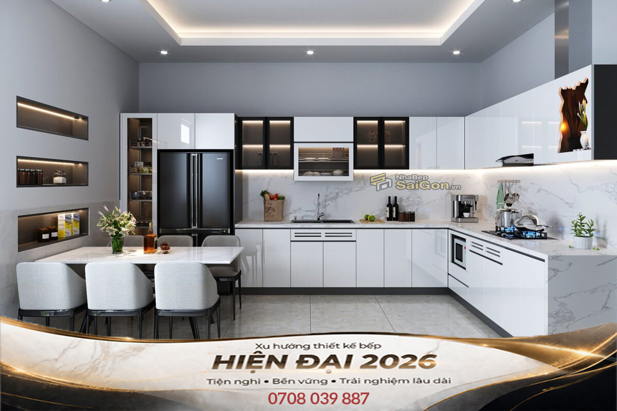 Mẫu Bếp Chữ L Đẹp