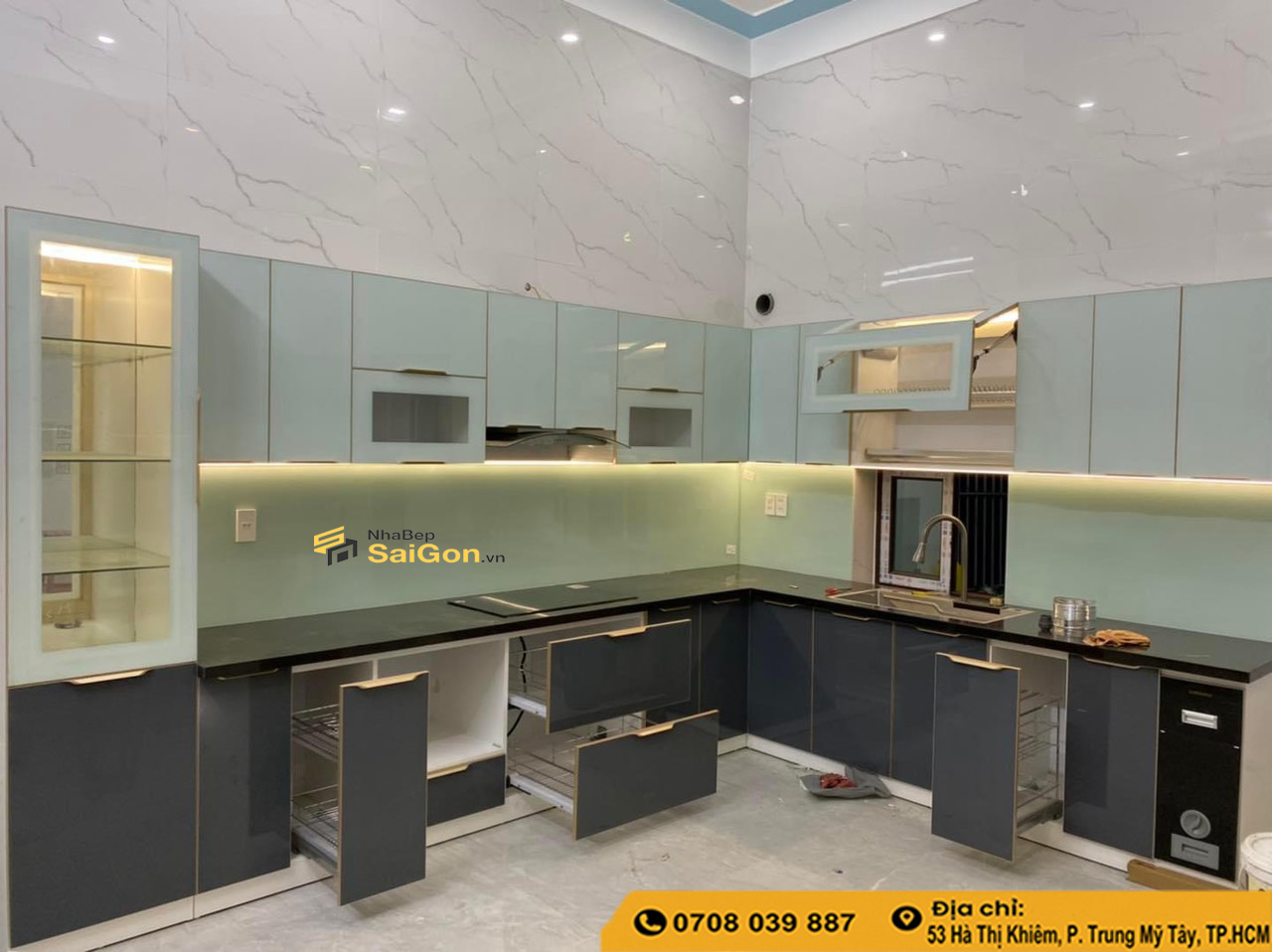 Tủ Bếp Inox Cánh Acrylic