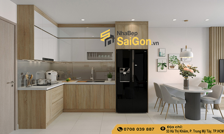 Tủ Bếp Chữ L Cho Nhà Nhỏ Tối Ưu Diện Tích