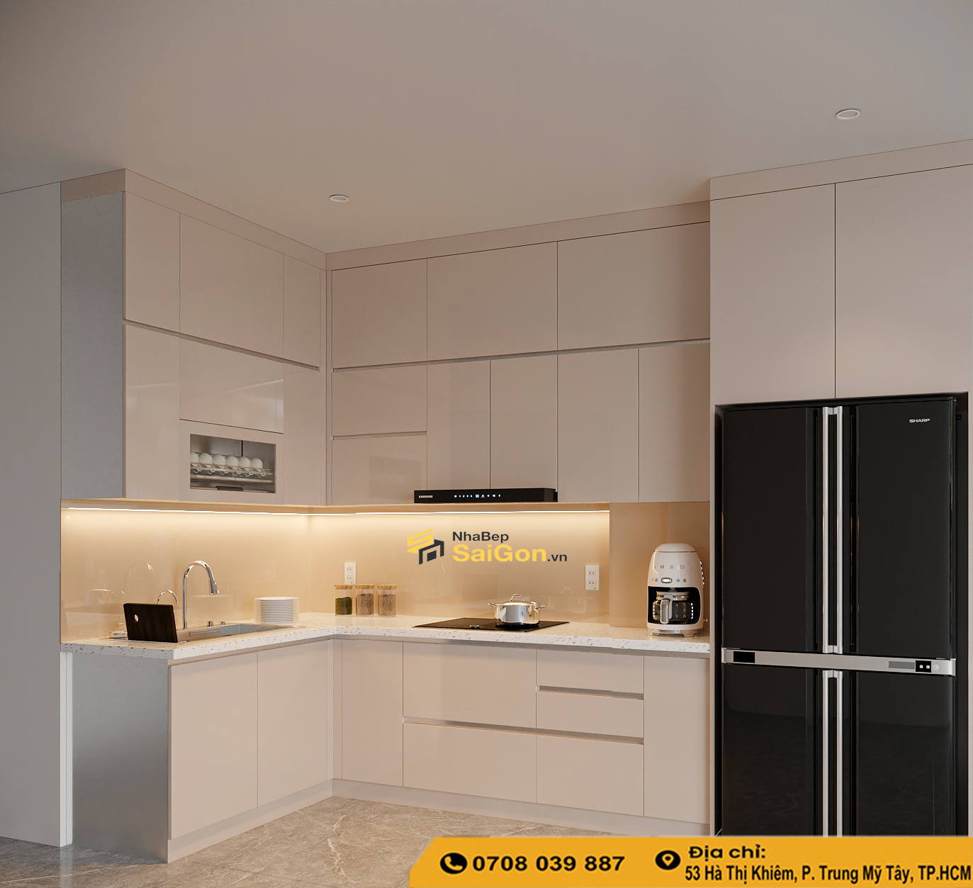 Tủ Bếp Acrylic Hiện Đại