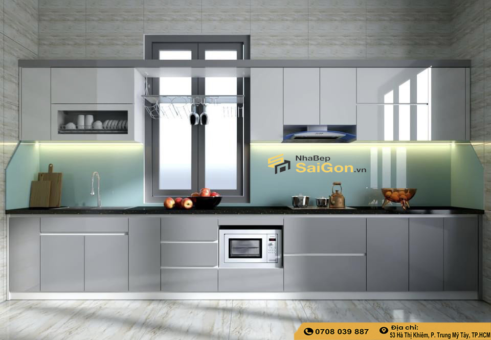 Tủ Bếp Inox Cánh Acrylic
