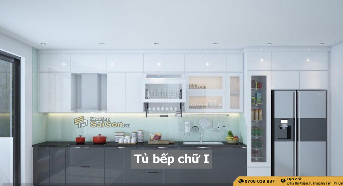 Mẫu Tủ Bếp Chữ I Hiện Đại