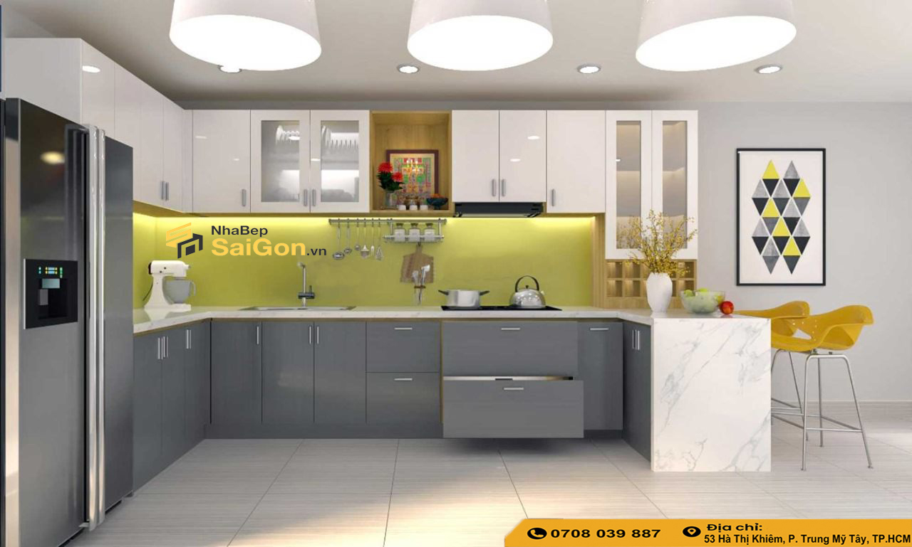 Tủ Bếp Acrylic Hiện Đại