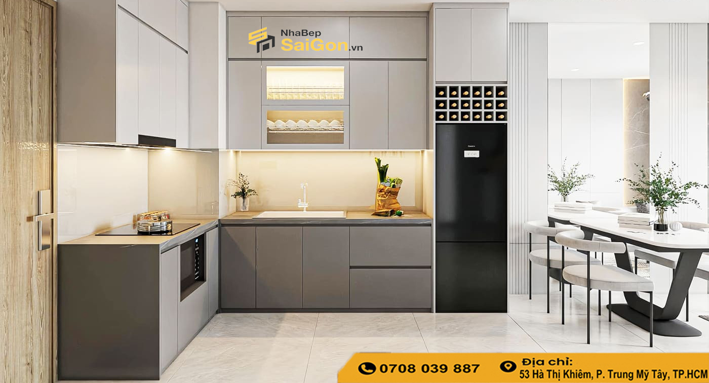 Mẫu Tủ Bếp Chữ L Đẹp