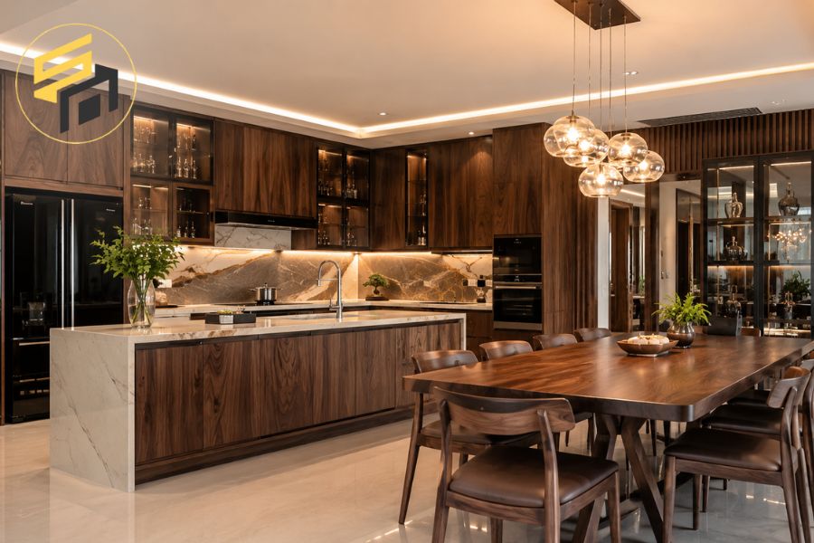 Tủ bếp gỗ tự nhiên