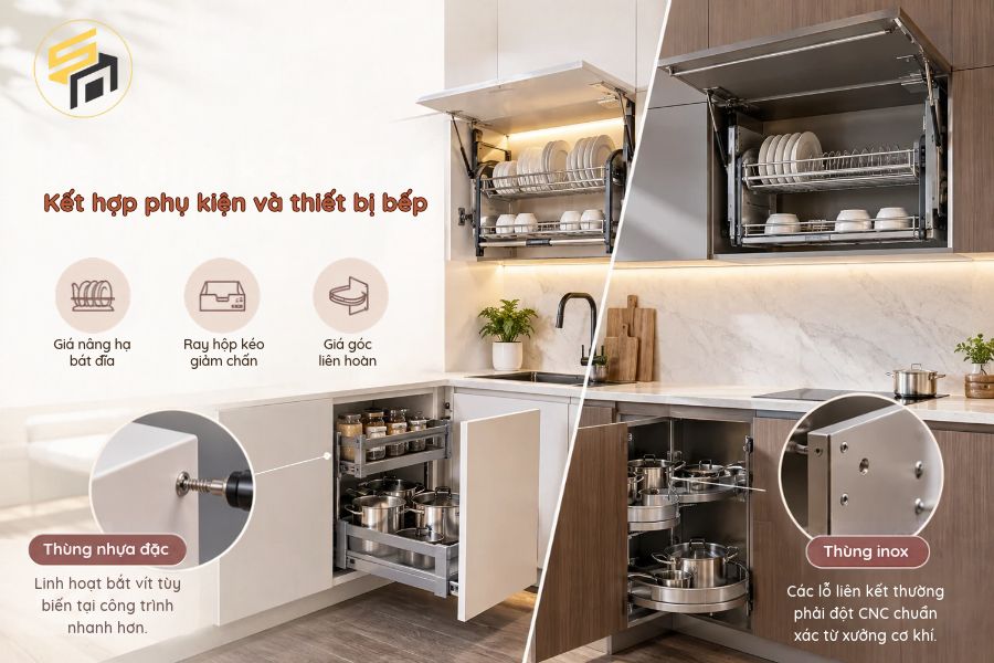 Khả năng kết hợp phụ kiện và thiết bị bếp
