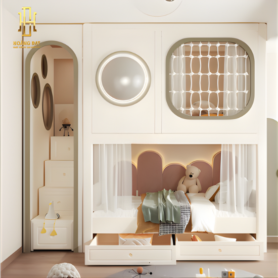 Giường tầng thông minh hiện đại Hoàng Đạt - GT015