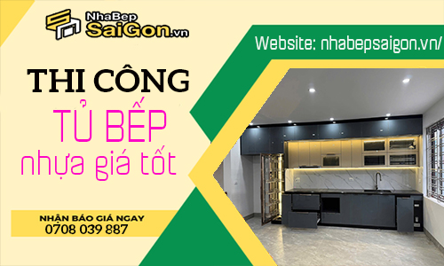 Thi công tủ bếp nhựa
