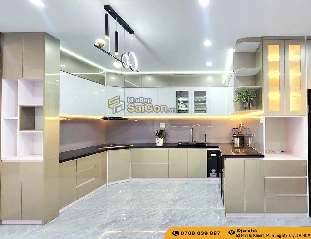 Tủ bếp nhựa chữ U