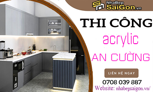 Đơn vị thi công tủ bếp Acrylic