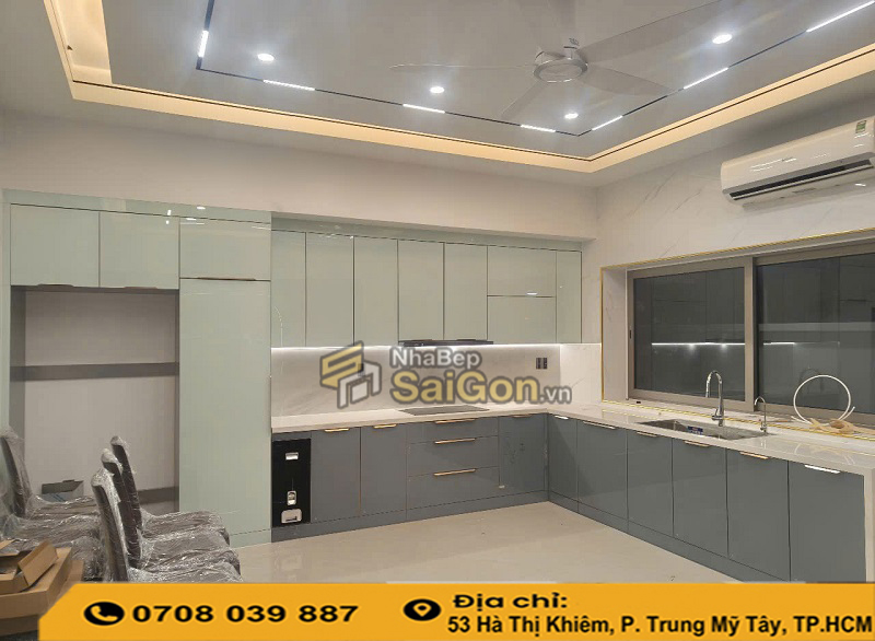 Báo Giá Tủ Bếp Inox Cánh Kính