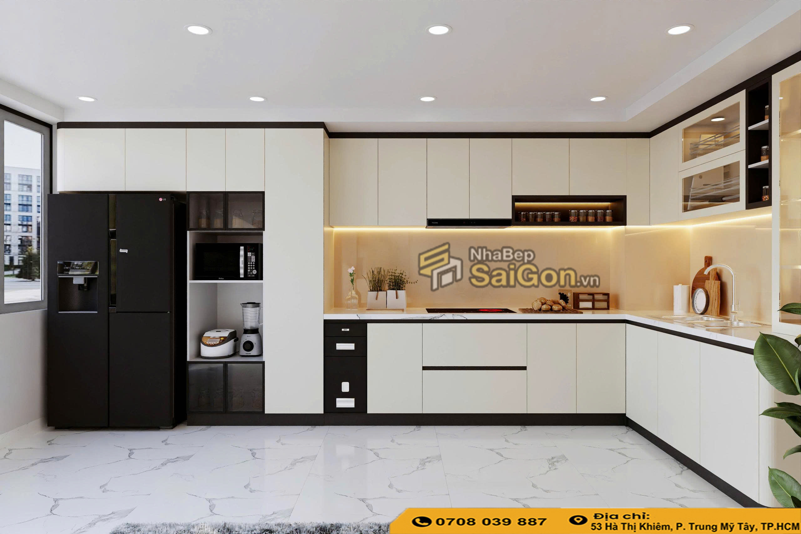 Đơn vị thi công tủ bếp Acrylic