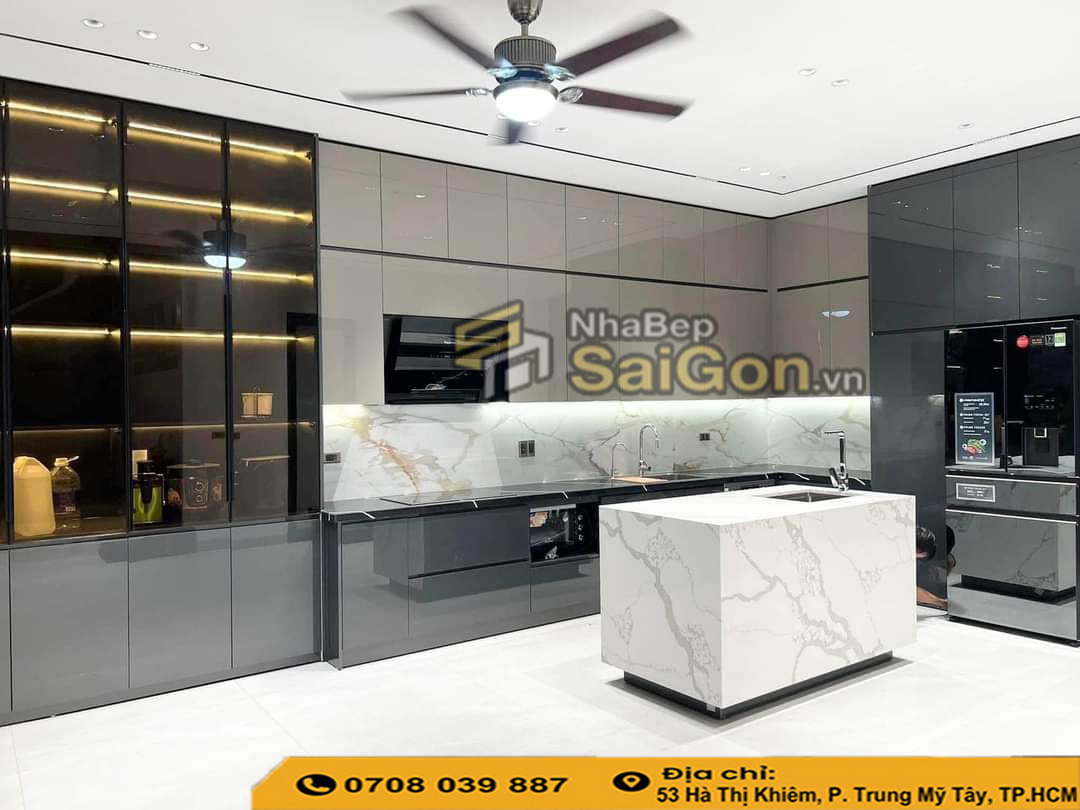 Tủ bếp nhựa thiết kế theo yêu cầu