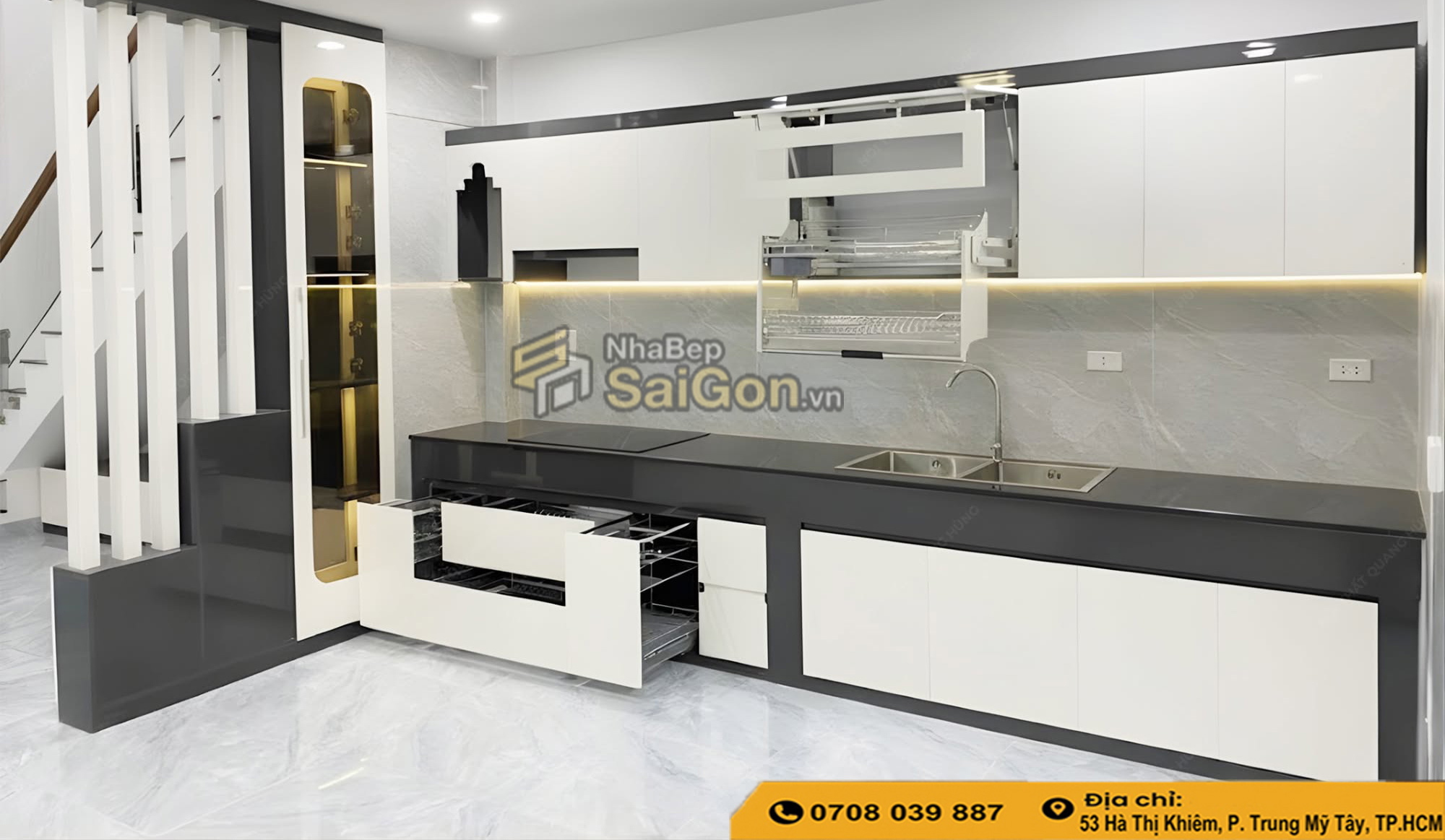 Tủ bếp nhựa đặc chữ I