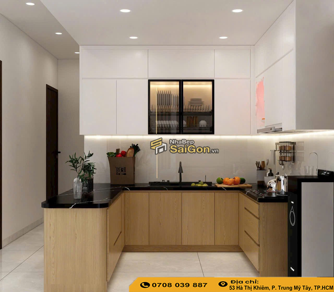 Tủ Bếp Acrylic Chữ U