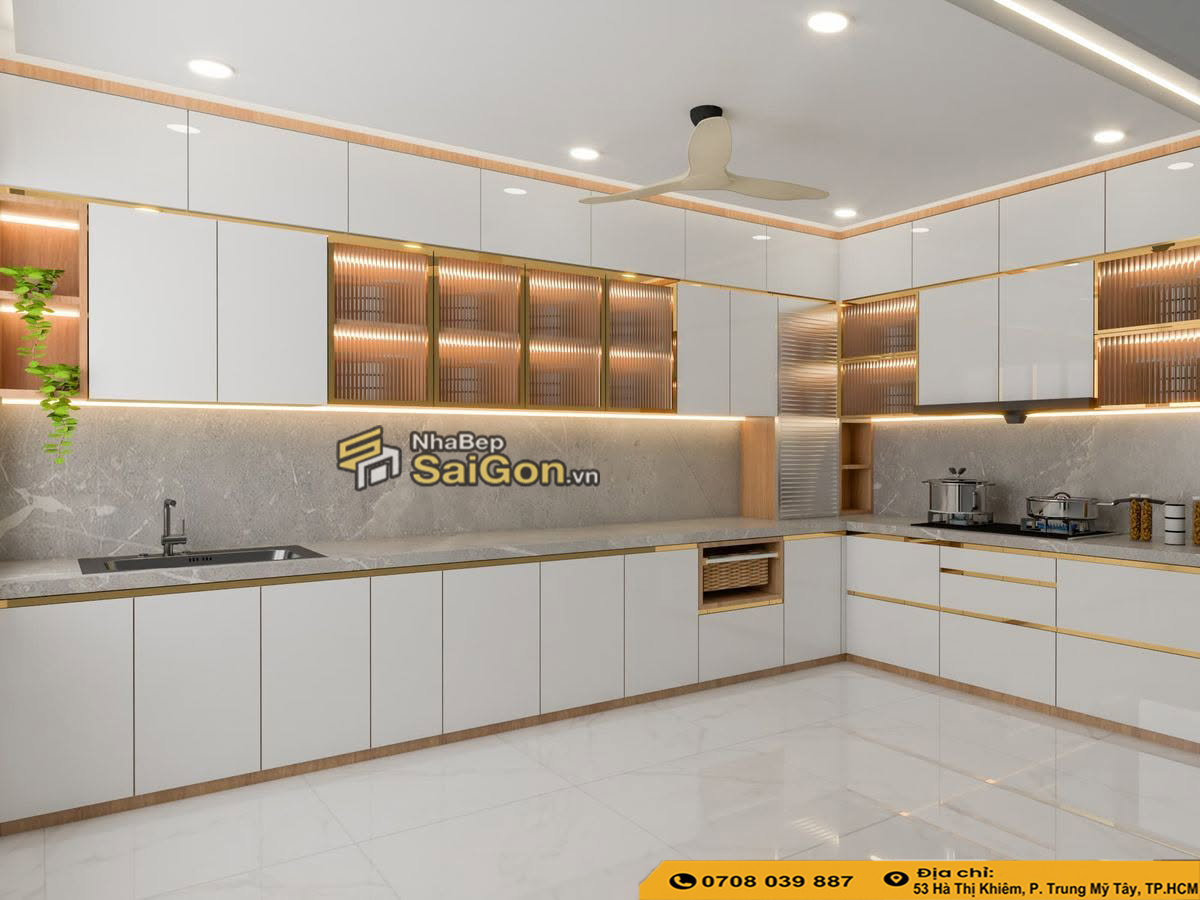 Tủ Bếp Acrylic Chữ L