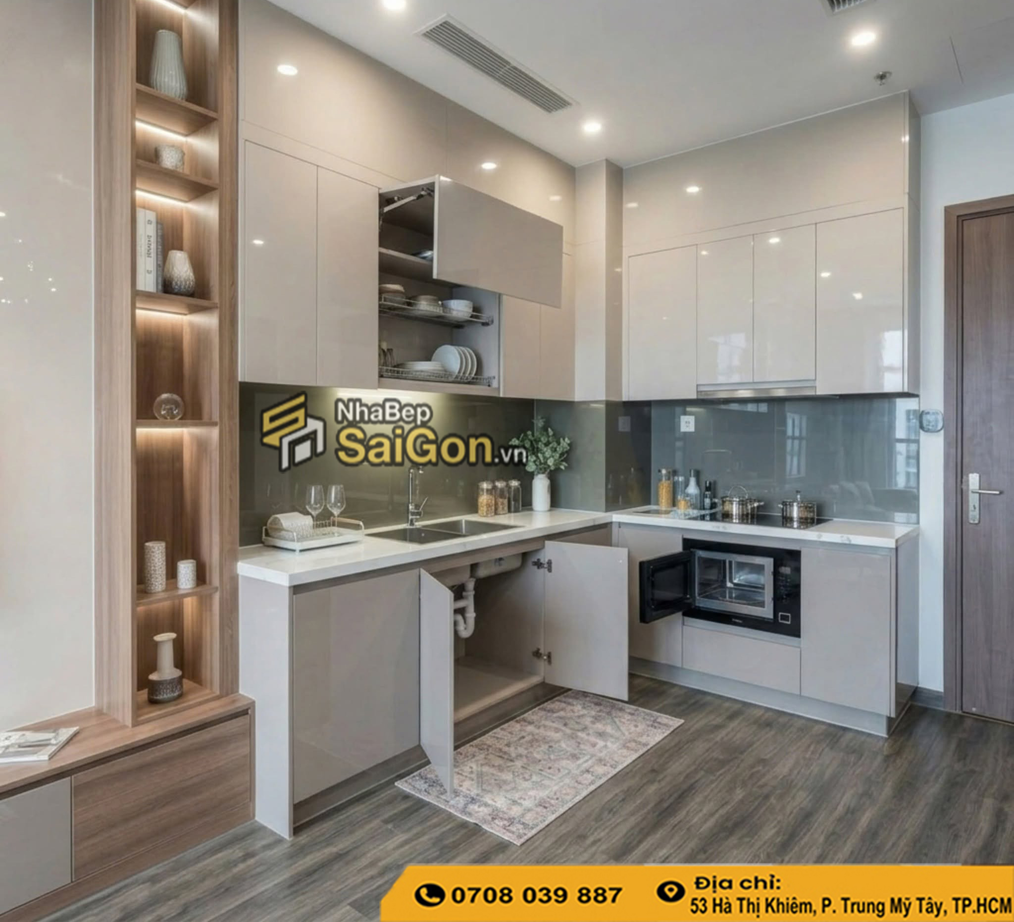 Tủ Bếp Acrylic Chữ L