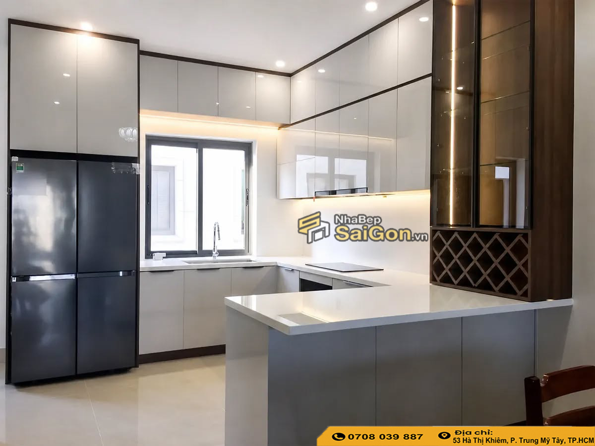 Tủ Bếp Acrylic Chữ L