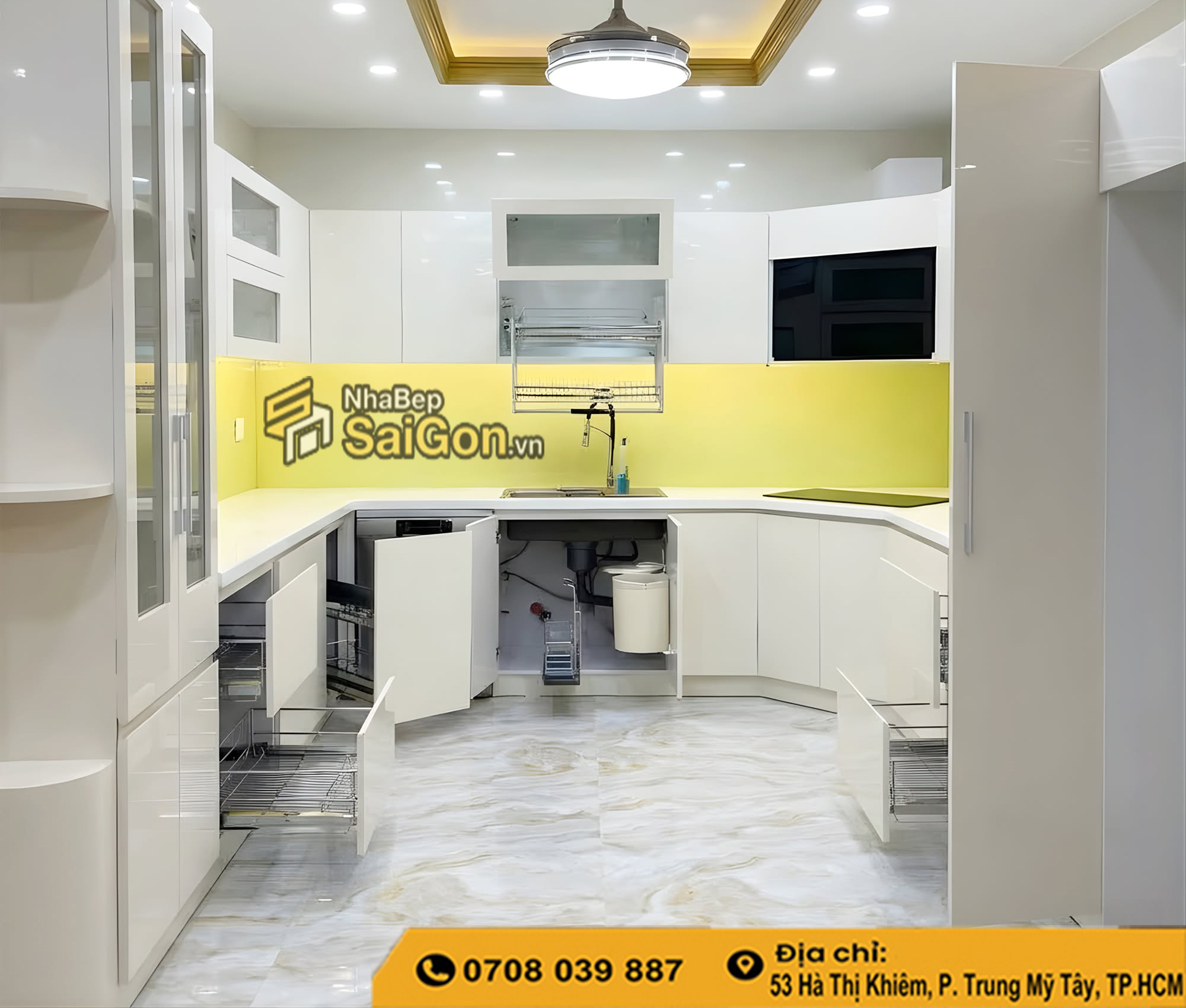 Tủ Bếp Acrylic Chữ L