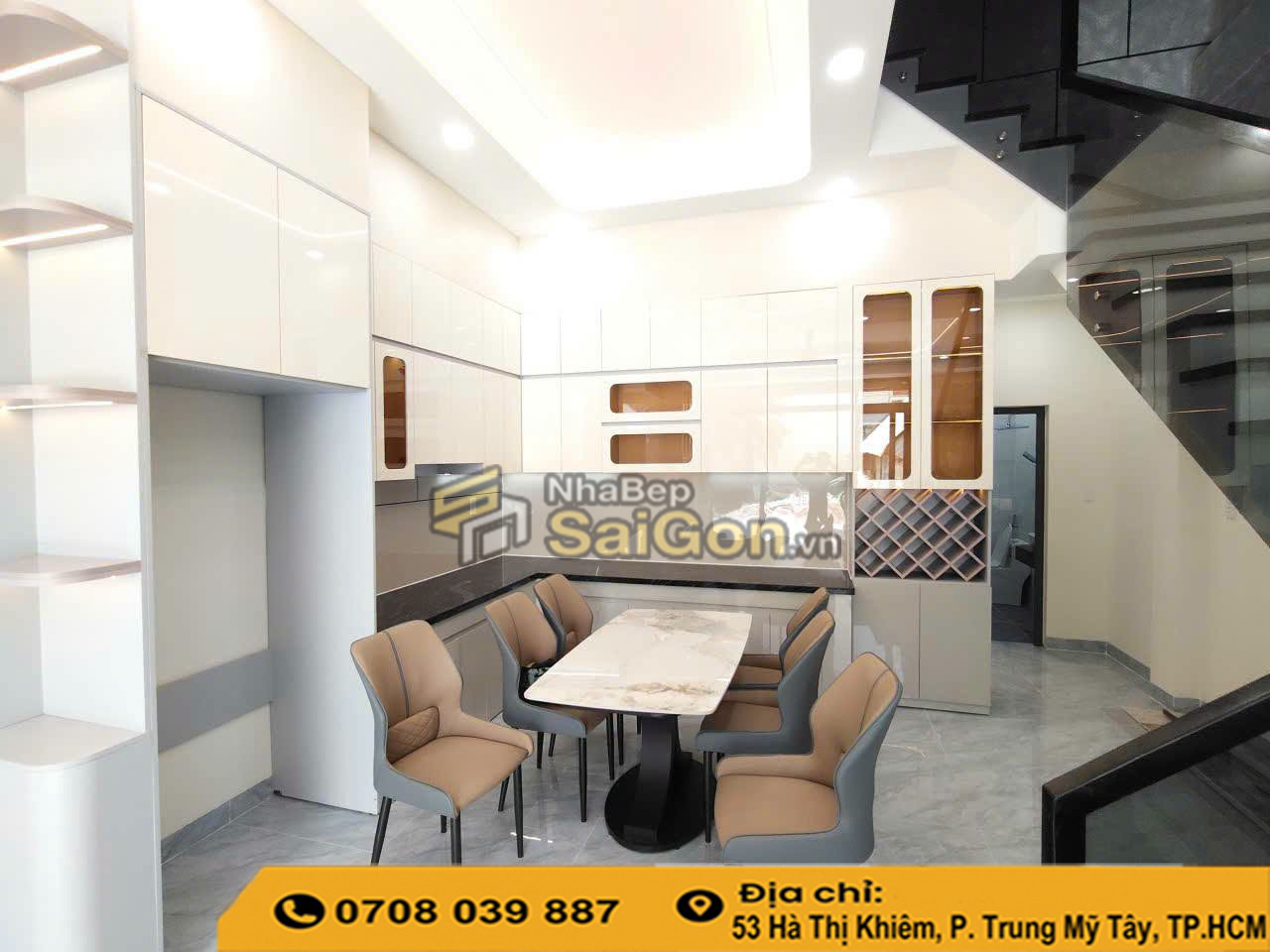 Đơn vị thi công tủ bếp nhựa đặc