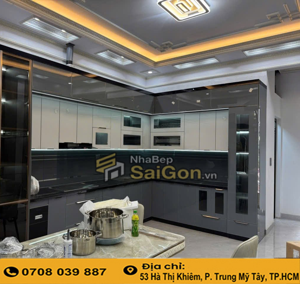 Đơn vị thi công tủ bếp nhựa đặc