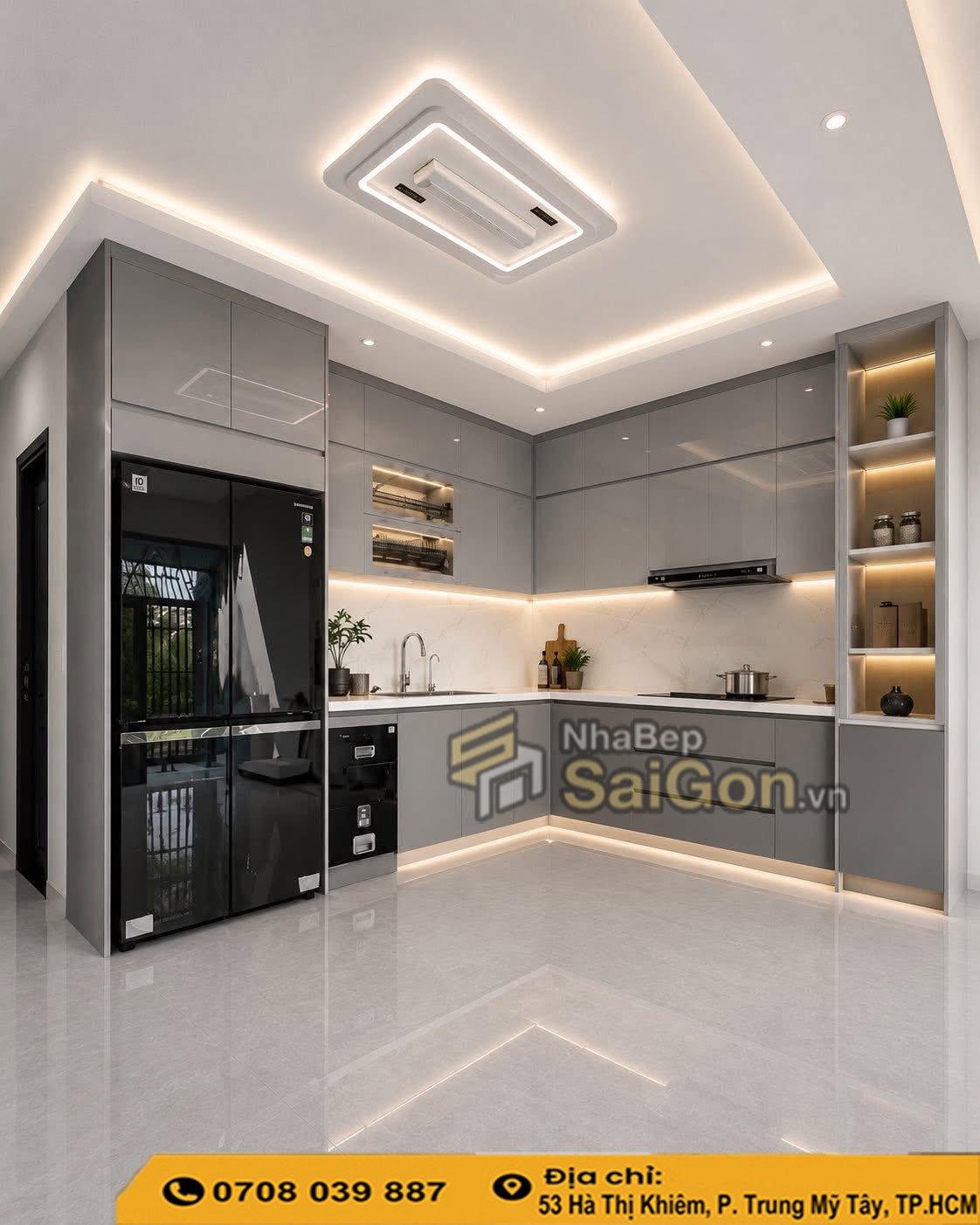Tủ bếp nhựa đặc hiện đại