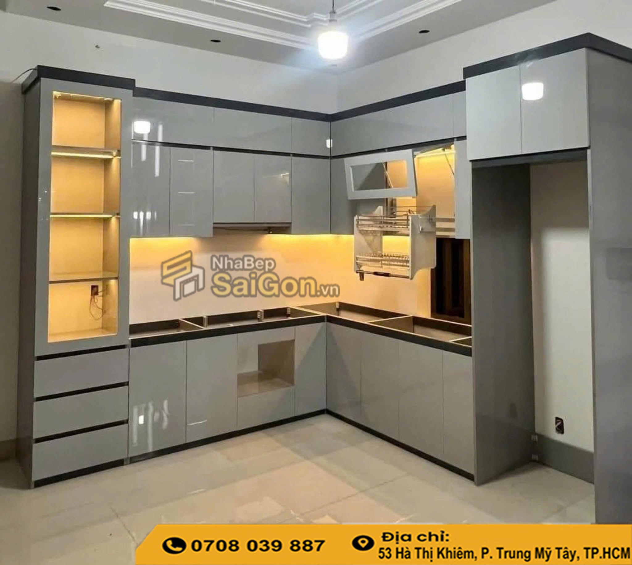 Tủ bếp nhựa đặc hiện đại
