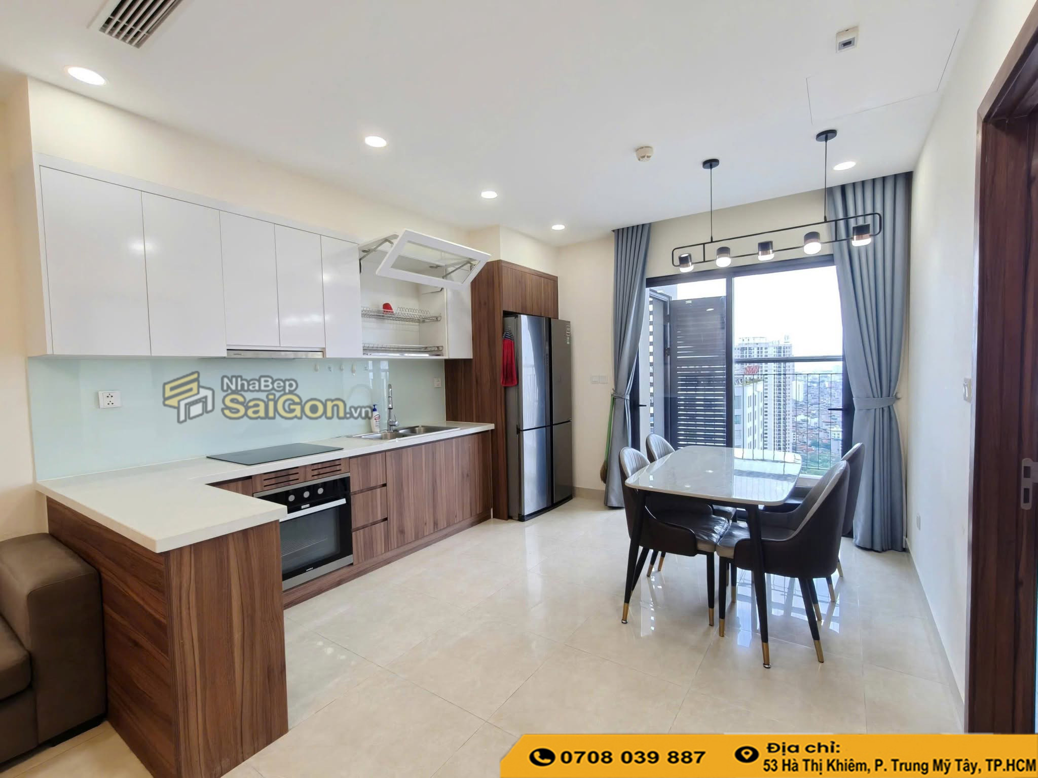 Thi công tủ bếp nhựa đặc