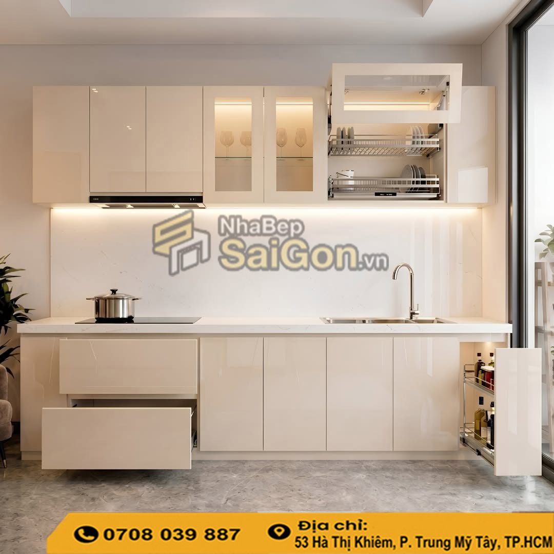 Tủ bếp nhựa đặc hiện đại