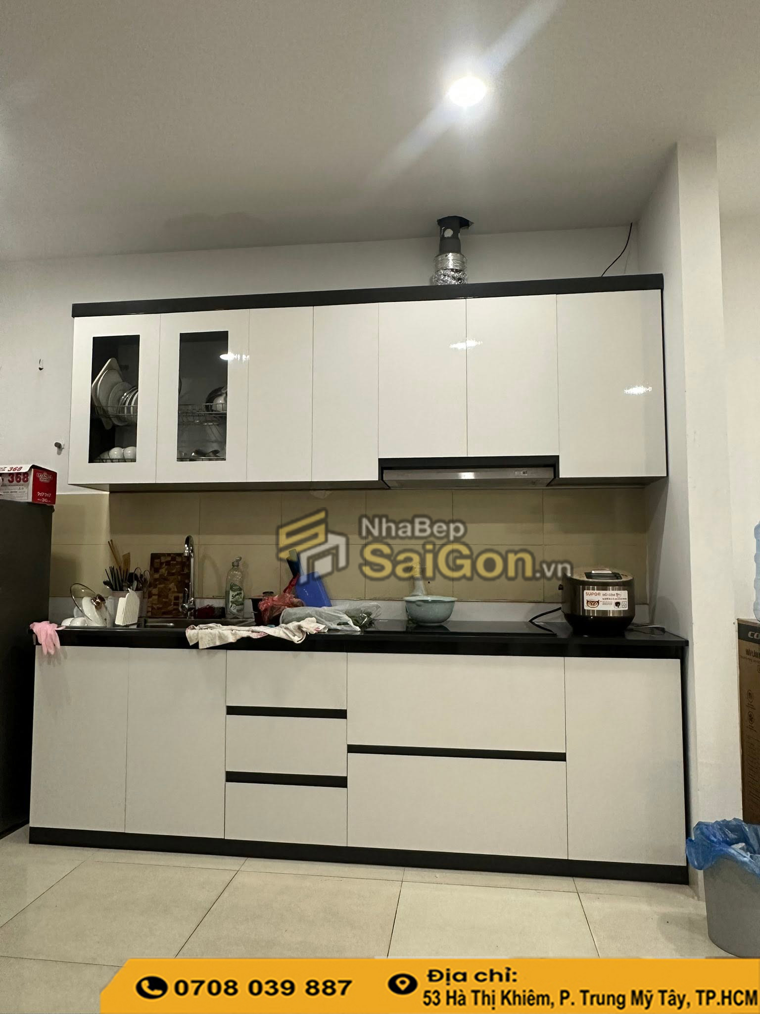 Đơn vị thi công tủ bếp nhựa đặc