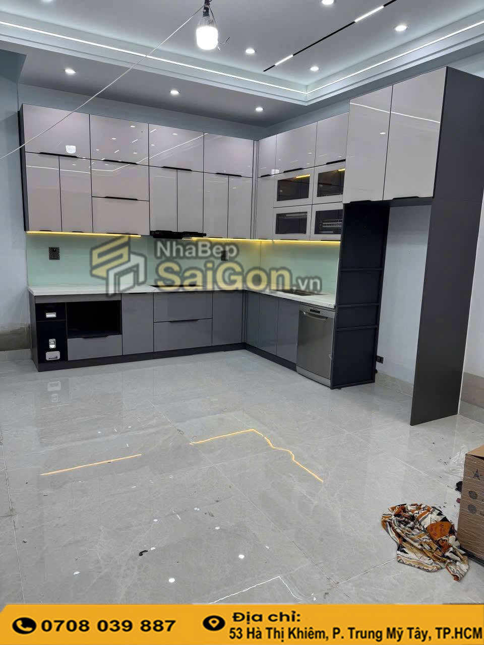 Tủ bếp nhựa đặc chữ L