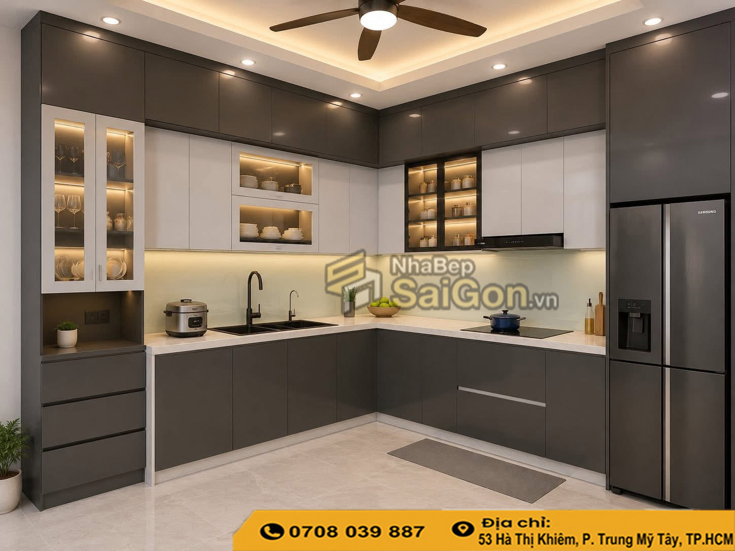 Tủ bếp nhựa đặc hiện đại