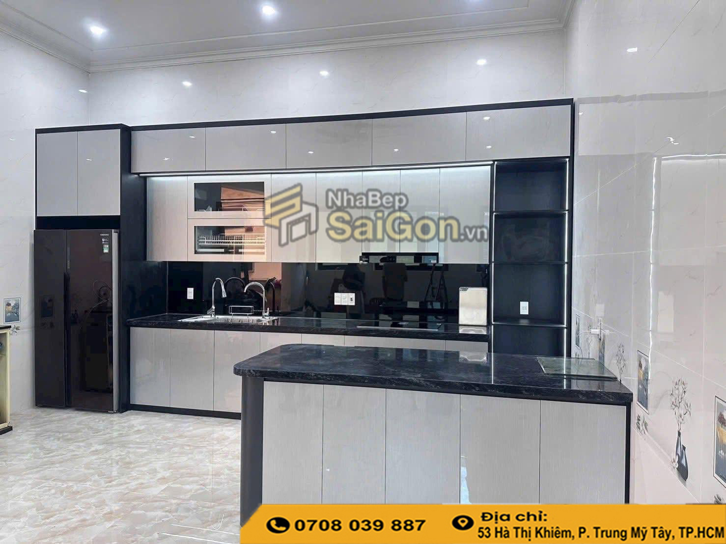 Tủ bếp nhựa đặc chữ L