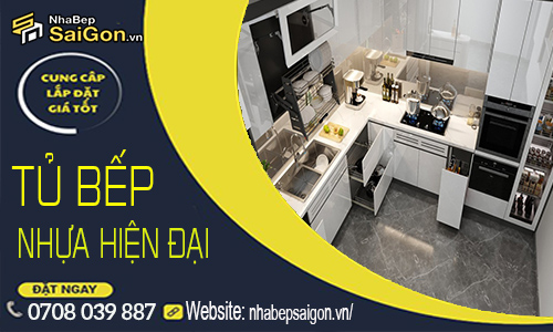 Các mẫu tủ bếp nhựa đặc đẹp hiện nay